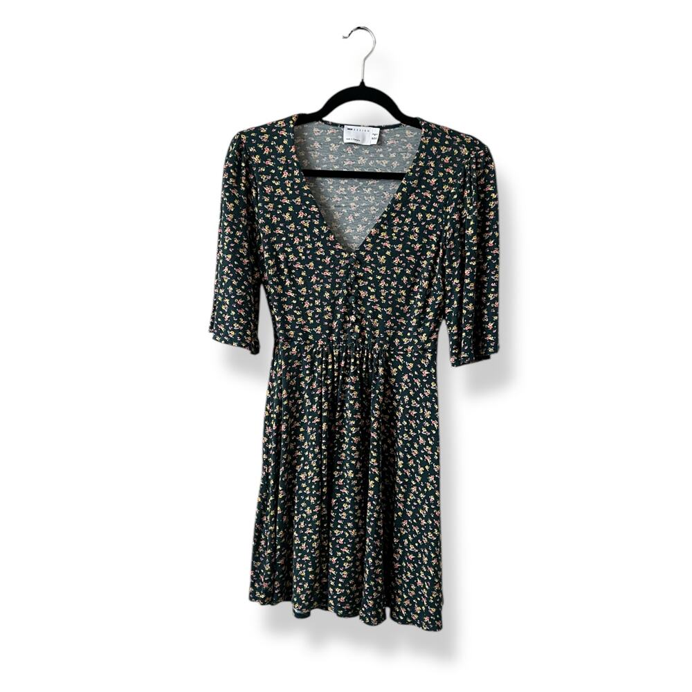 ASOS Green Ditsy Floral Circle Skirt Dress